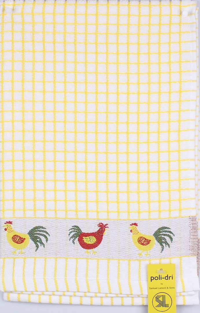 Samuel Lamont Poli Dri Yellow Chickens tea towel Code:TT-706JCHICKENS. image 0